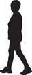© curto - vector; silhouette side view of senior woman walking dressed in sportswear looking at camera