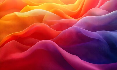 Poster - Abstract colorful flowing waves background with bright gradient hues of orange red and purple