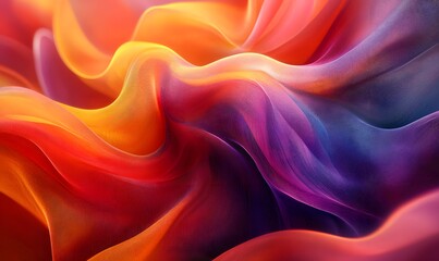 Poster - Abstract fluid wave with smooth gradient of purple yellow and orange color