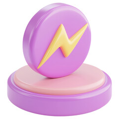 Poster - 3D Rendering of a Purple Lightning Bolt on a Transparent Background