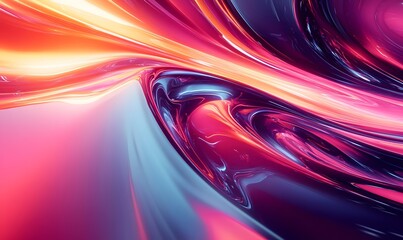 Poster - Abstract flowing liquid forms with vibrant colors, creating a dynamic visual effect