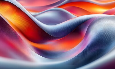 Poster - Abstract Wavy Lines with Red, Orange, Purple and Blue gradients