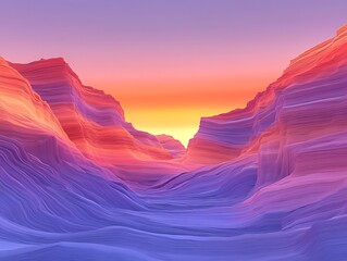 Canvas Print - Colorful canyon sunset view