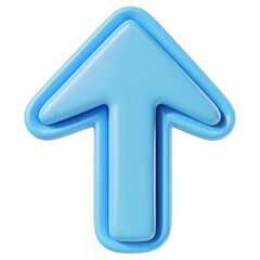 Poster - Sky Blue Upward Arrow Graphic Isolated on Transparent Background Showing Direction