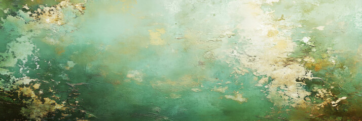 Poster - Elegant pastel green wall texture with subtle grunge patterns and soft shadows
