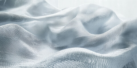 Poster - Exploration of textures featuring mesh netting and smooth ice layers in an abstract setting