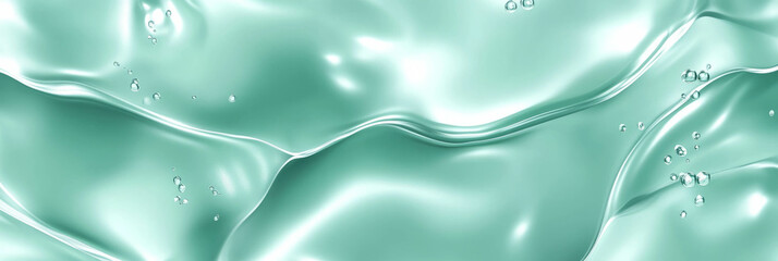 Poster - Mint green water surface with gentle ripples and highlights for a calming background