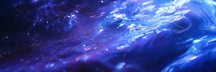 Poster - Moonlit periwinkle blue water ripples reflecting soft lights at night