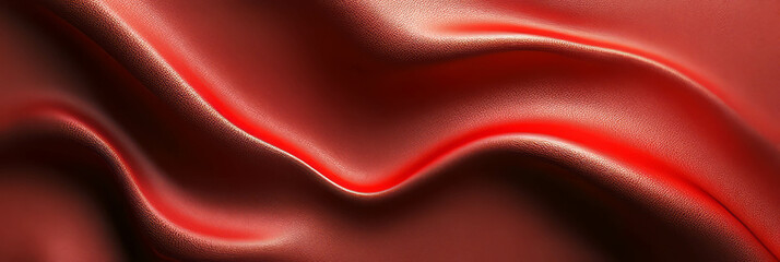 Poster - Rich red leather with soft texture and subtle lighting creates a vibrant background design