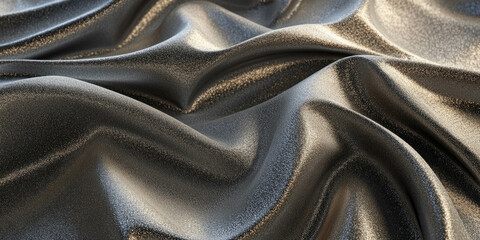 Poster - Shimmering fabric texture created with stretched polyester and polished titanium touches