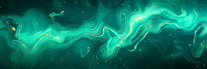 Poster - Rippling teal green water with highlights and splashes creates a vibrant background