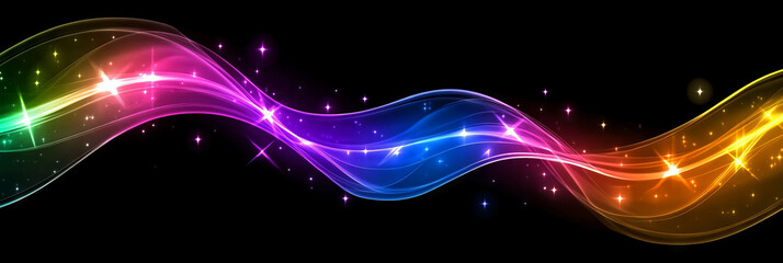Fototapete - Swirling vibrant crystal flares with flowing lines and radiant color transitions