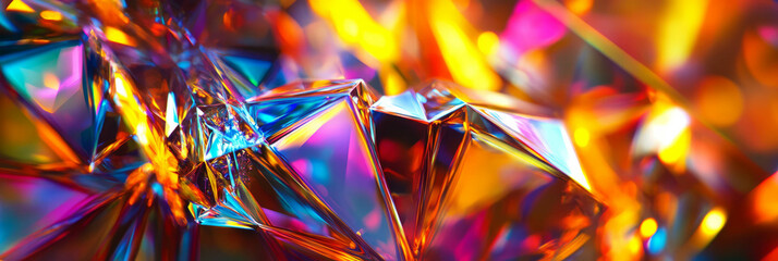 Poster - Exploration of angular crystal flares with sharp edges and vibrant color separation
