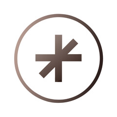 Poster - Icon with abstract geometric shape in brown color with circular frame