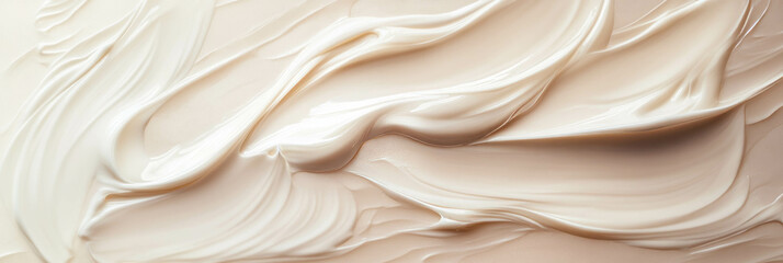 Poster - Captivating texture of clear gel on a beige background with subtle ripples and sheen