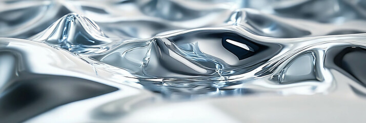 Poster - Exploring the smooth flowing texture of clear gel with captivating light reflections