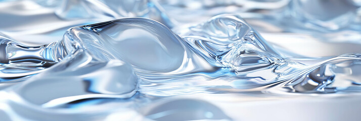Poster - Clear gel displaying smooth flowing texture with light reflections creating dynamic visuals