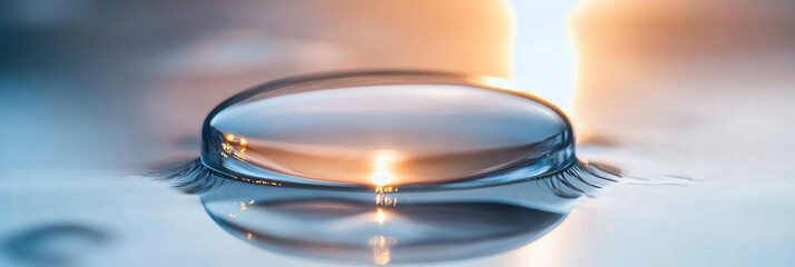 Poster - Clear gel texture with smooth surface and stunning light refraction effects observed