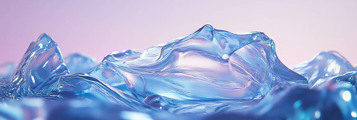 Poster - Clear gel texture with shimmering suspended particles and subtle light refraction in vibrant colors
