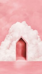 Wall Mural - Pink Cloud House, Abstract Architectural Display