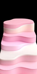 Wall Mural - Pink tiered abstract display