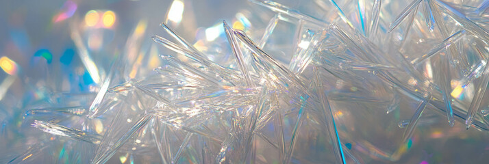 Poster - Captivating crystal clear gel texture shimmering with intense light diffusion and microscopic fibers