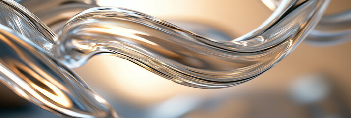 Poster - Intricate texture of crystal clear gel showcasing long thin strands and subtle shimmer effects