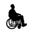 © New Africa - Silhouette of man in wheelchair on white background