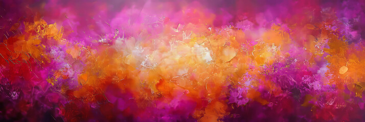 Poster - Vibrant bokeh texture with glowing saturated colors in a dreamy landscape