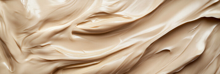 Poster - Viscous light beige gel with smooth flow and subtle light refraction