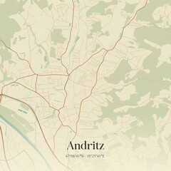 Naklejka na meble Vintage map of Andritz, Austria.
