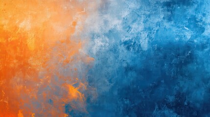 Poster - abstract blue and orange background with lines - generative ai