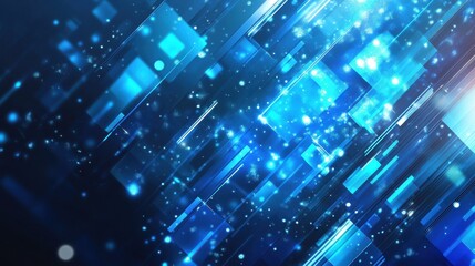 Poster - Abstract blue squares background