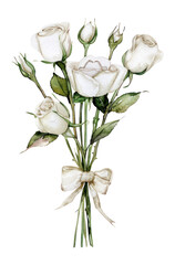 Canvas Print - PNG White rose bouquet roses flowers art.