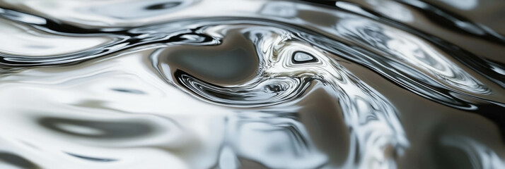 Poster - Swirling patterns of liquid metal creating a reflective and textured surface
