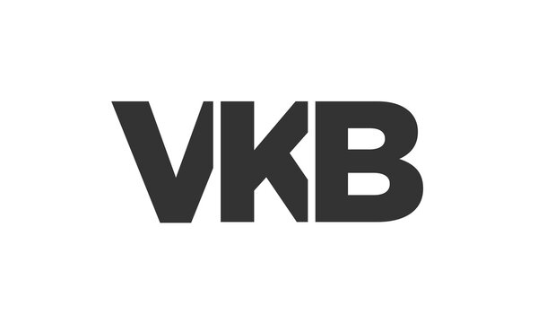 VKB logo design template with strong and modern bold text. Initial based vector logotype featuring simple and minimal typography. Trendy company identity.