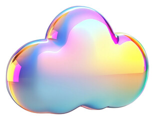 Wall Mural - PNG A cloud icon illustration iridescent rendering.