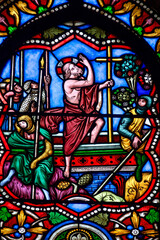  Stained glass (19th century) of The resurrection of Jesus Christ. .