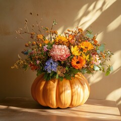 Wall Mural - Fall Bouquet in Pumpkin Vase