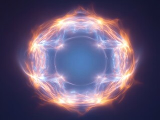 Poster - Glowing circular pattern emits vibrant colors in a mystical display of light