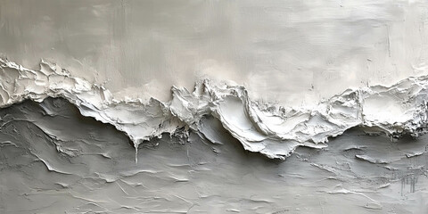 Poster - Subtle texture of pale silver wall with faded grey details creating a unique visual composition