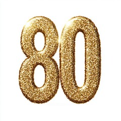 Wall Mural - Gold 80th Birthday Number Decorations