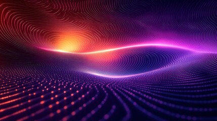Poster - Dynamic light waves abstract space digital art vibrant colors aerial view futuristic concept