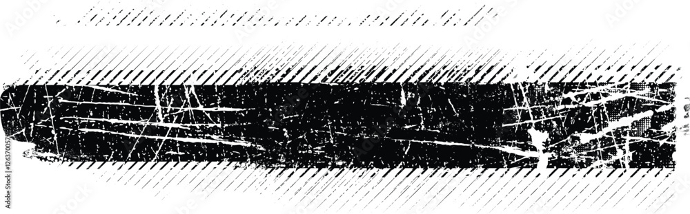 Grunge textured banner with rough edges. Halftone dots texture. Overlay ...