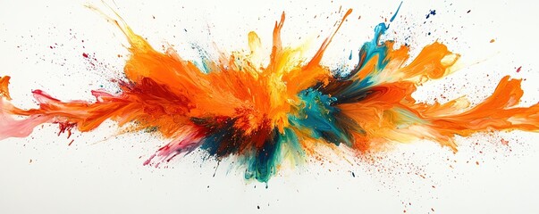 Poster - Vibrant color explosion art abstract design digital artwork creative studio high angle visual impact
