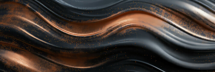 Poster - Elegant interplay of ribbed nylon, polished obsidian, and textured copper materials