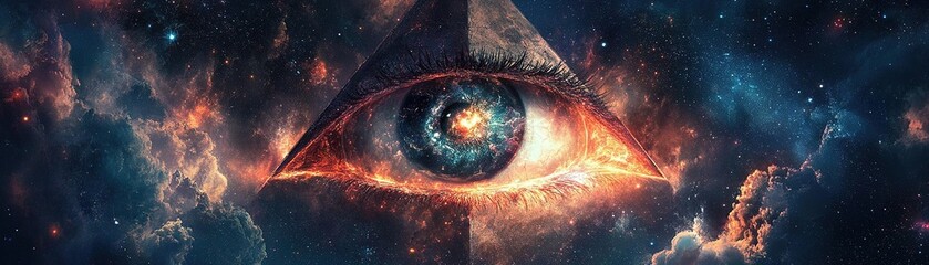 Poster - Celestial vision of cosmic awareness space digital art surreal environment close-up enlightenment concept