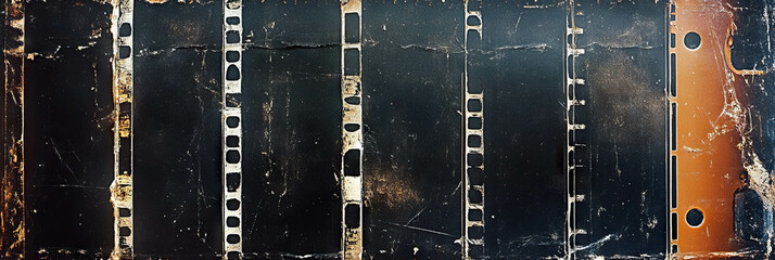 Poster - Unique texture of damaged film highlighting scratches and uneven grain reflections
