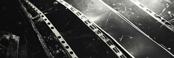 Poster - Textured film scan showcasing fine grain and subtle scratches against black background