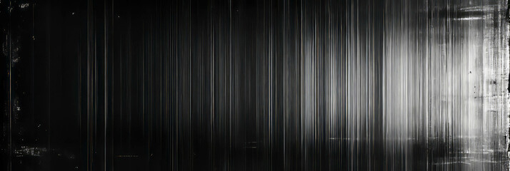 Poster - Texture of scanned film featuring long scratches and high contrast on black background